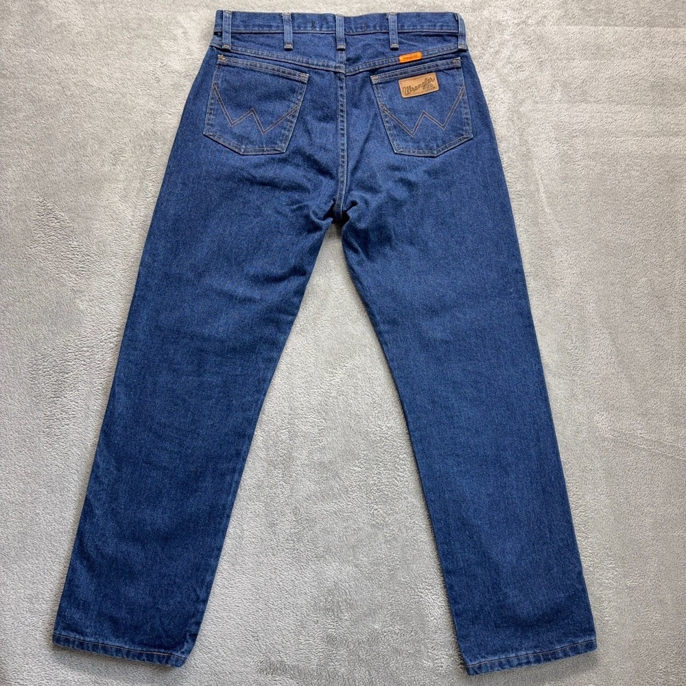 Wrangler FR Jeans Mens 33X32 Blue Flame Resistant 13 Original Straight Arc2 - Picture 2 of 11